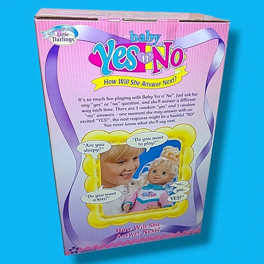Vintage Meritus Little Darlings Baby Yes N No Talking Doll NOS NIB Electronic